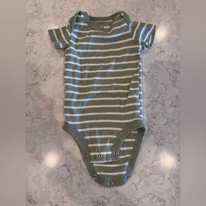 Carter's 3M Green and White Striped Baby Onesie